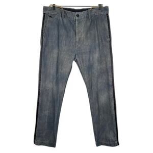 Diesel Men's Straight Leg Jeans 32 Tuxedo Stripe Mid Rise Button Fly Relaxed Fit